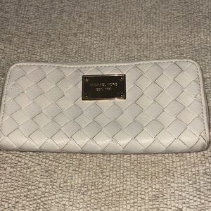 Michael Kors Cream Woven Clutch